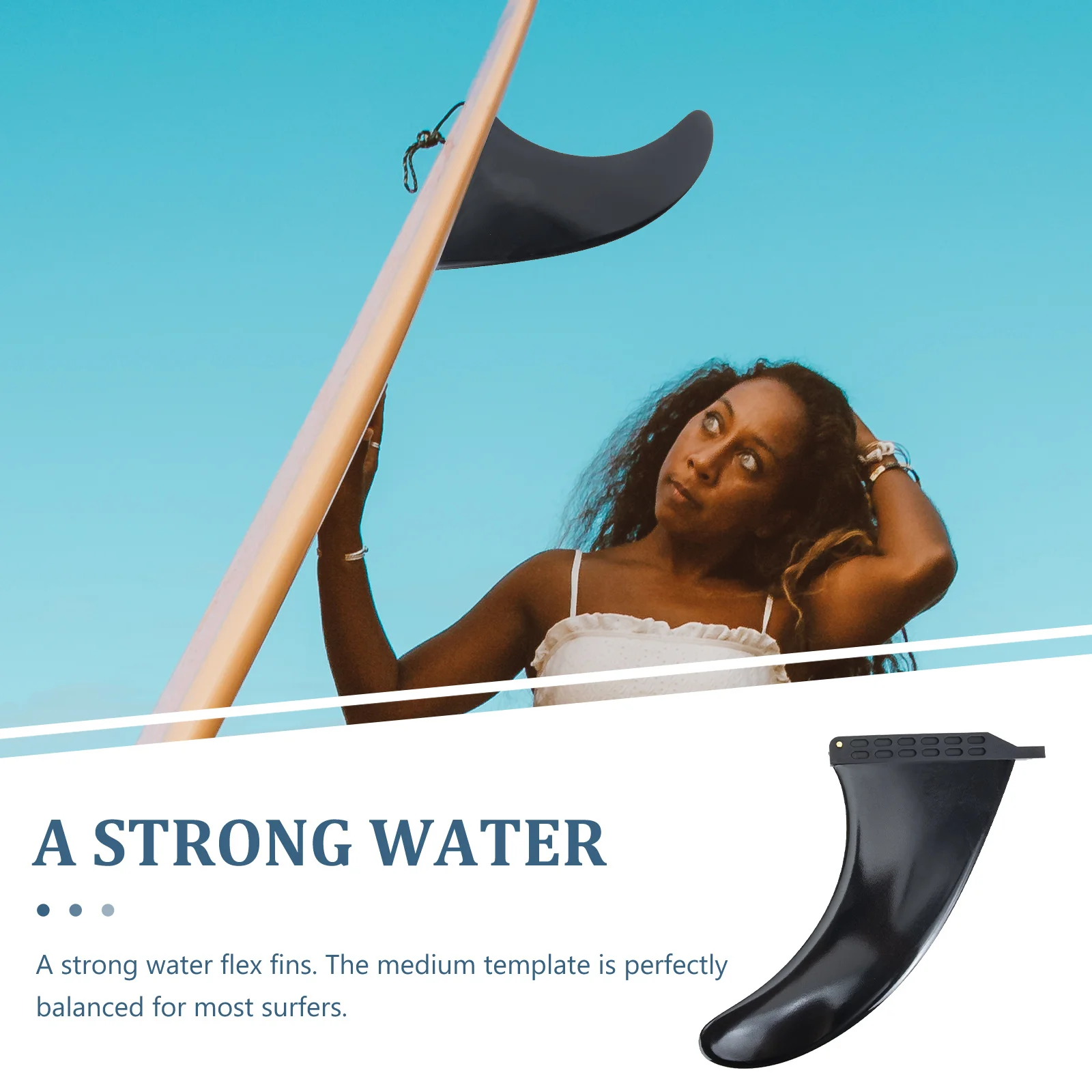 

Replacement Paddle Board Fin Medium Template Rubber Tail Fin with Full Outline for Tight Arc Turns and High Performance Water