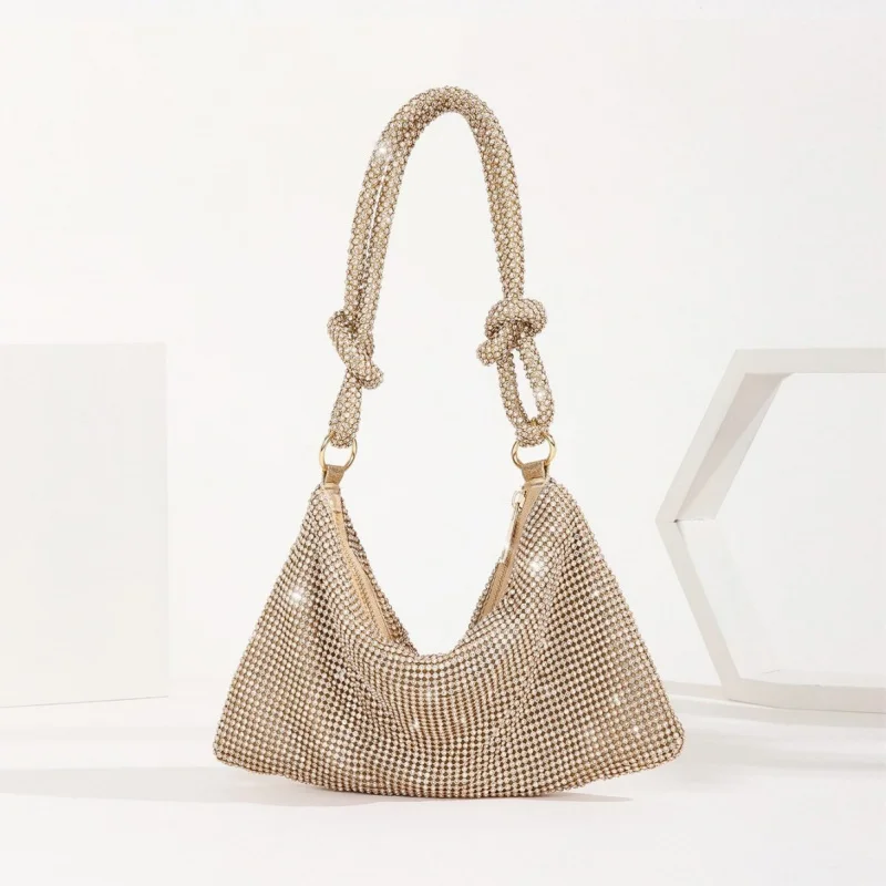 【a Large Number of Spot Goods】-Border Hot Evening Bag Handmade Banquet Evening Bag Flash Knot Bag