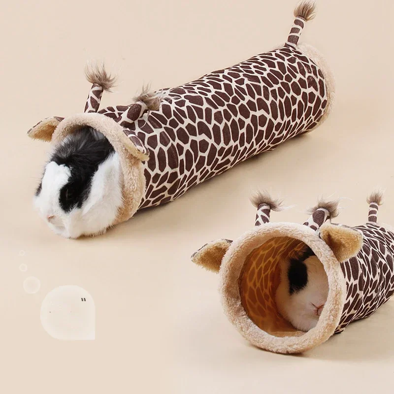 Pet Rabbit Tunnel Toys Cute Hamster One Way Tube Bunny House Lapin Guinea Pig Giraffe Shape Accessories Toy Pet Products