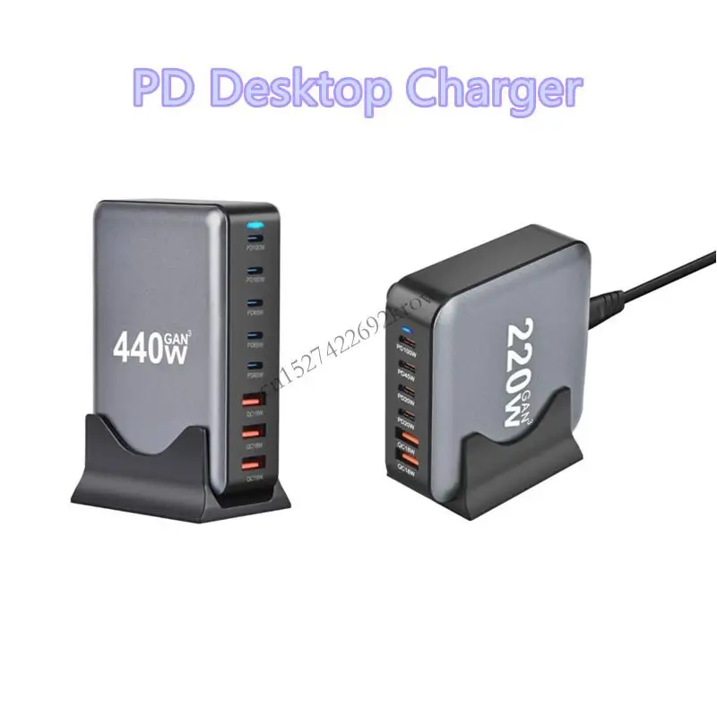 

MultiPorts 220/440W USB C with Intelligent PD for Laptops and Mobile Devices Multiple Protect Safety Systems