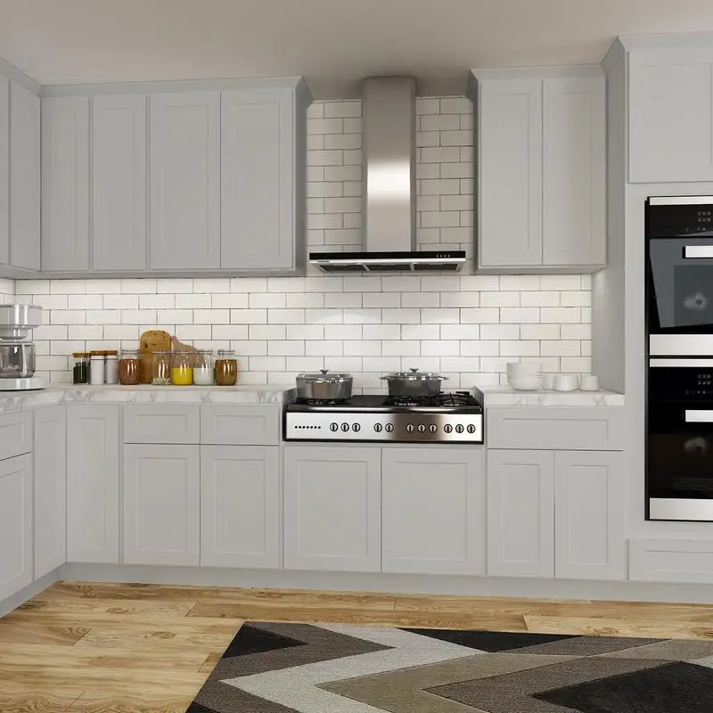 خزانة قاعدة من الخشب الرقائقي بطول 30 بوصة عرض × 24 بوصة عمق × 34.5 بوصة ارتفاع مع رف، جاهزة للتجميع #3