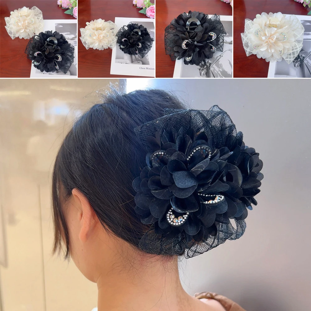 

Новая заколка для волос с цветком, акриловая заколка для волос с кисточкой, заколки для волос в виде краба, аксессуары для волос