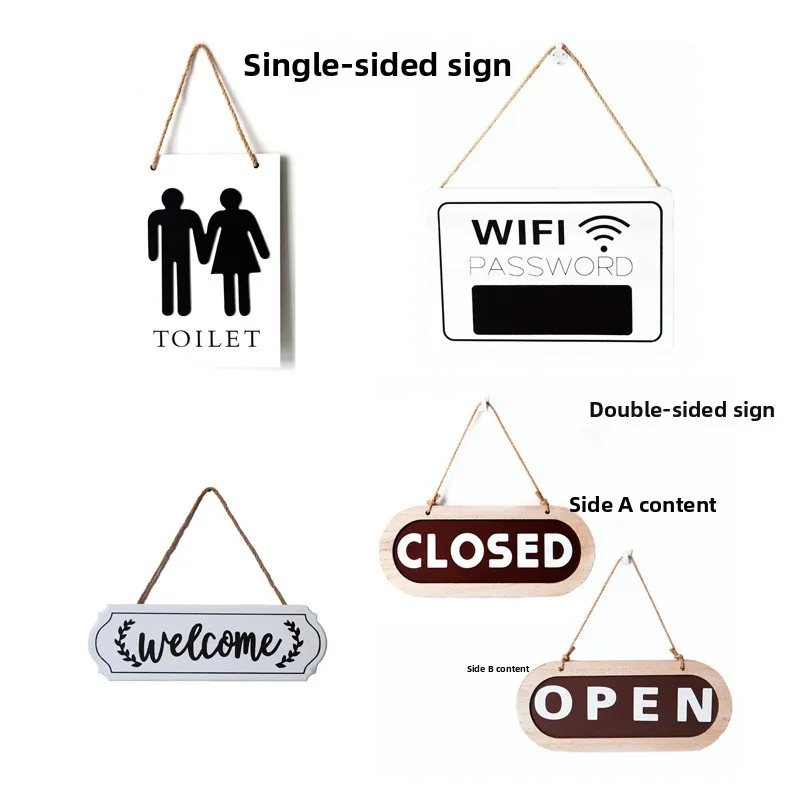 Rustic Home Decor Wooden Sign Wifi Password Hotel Public Place Wall Hanging Decoration Bathroom Plaque Country Style Density ...