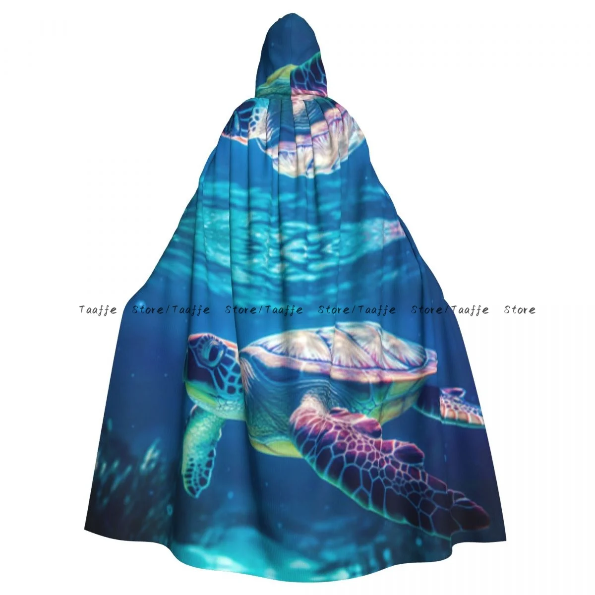 Underwater World Corals Turtle Witch Cloak Hooded Cosplay Costume Halloween Adult Long Party Cape