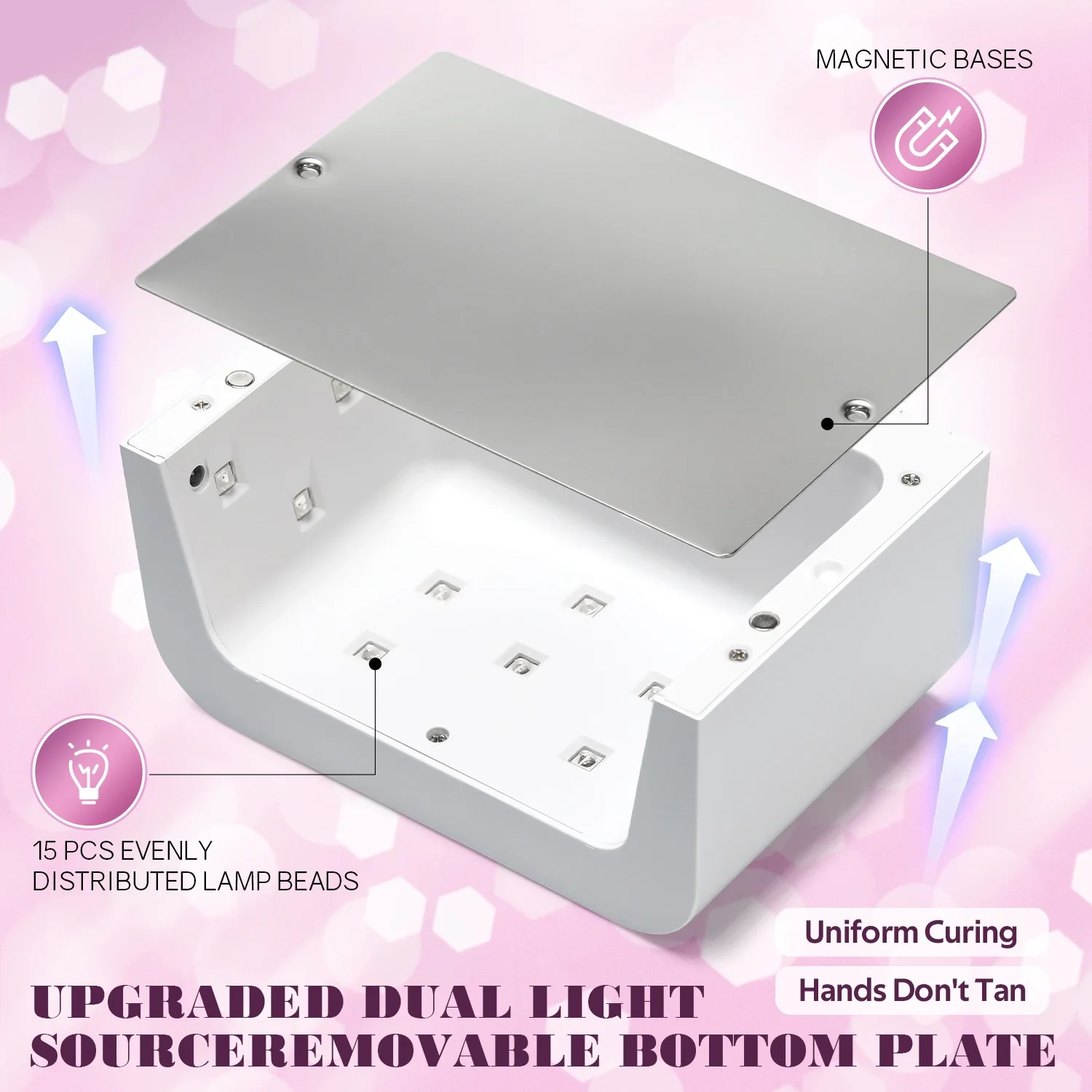 DianaBeauty UV-LED-Nagellampe, professioneller 15 W Nageltrockner mit LCD-Touchscreen und 3 Timing-Einstellungen, 15 LEDs, Maniküre-Lampen-Werkzeuge