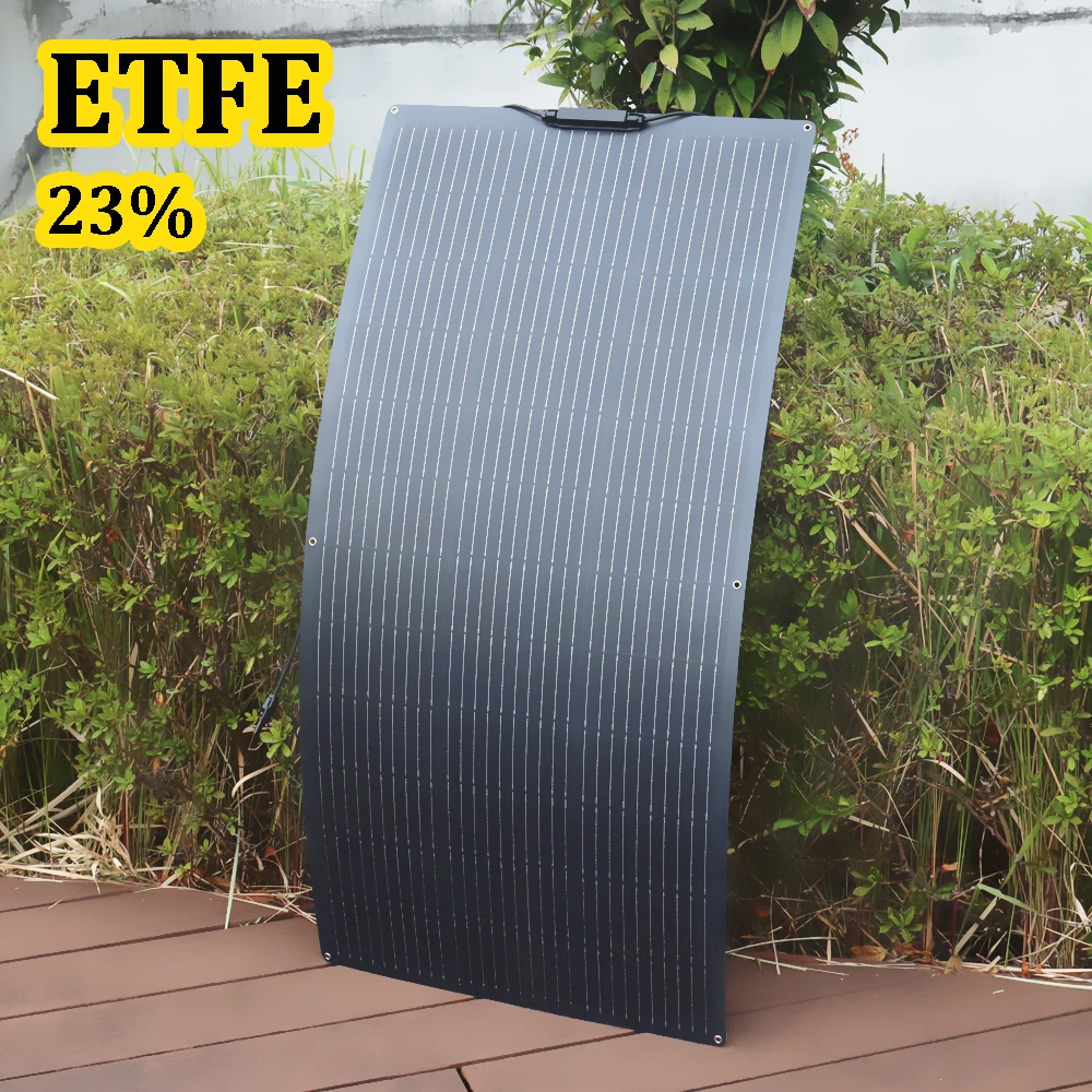PET ETFE لوحة طاقة شمسية مرنة 150 واط 130 واط 100 واط 95 واط 12 فولت شاحن بطارية لوحة كهروضوئية للتخييم RV قارب شرفة المنزل السفر