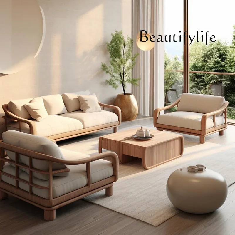 Um sofá minimalista de madeira, bancos reclináveis, moderno, 3 lugares, preguiçoso, sala de estar, mini sofás da china, móveis