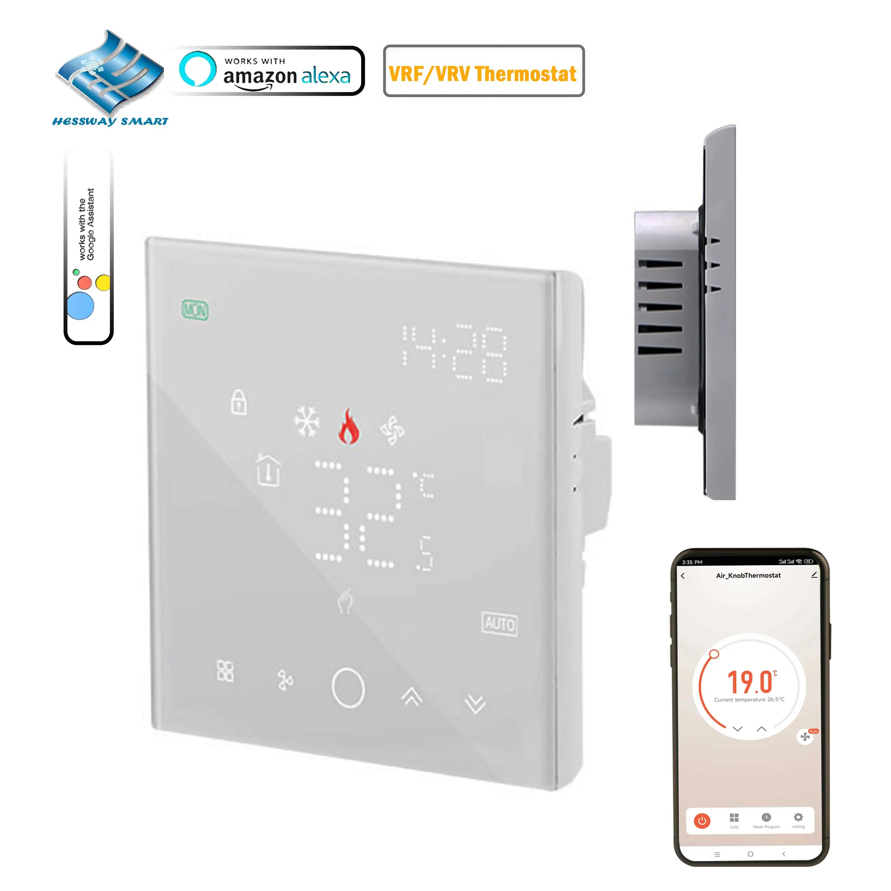 12V LED Home Intelligent Thermostat Upgrade for VRF/VRV ZIGBEE Replacing Mechanical Air Conditioning Controller
