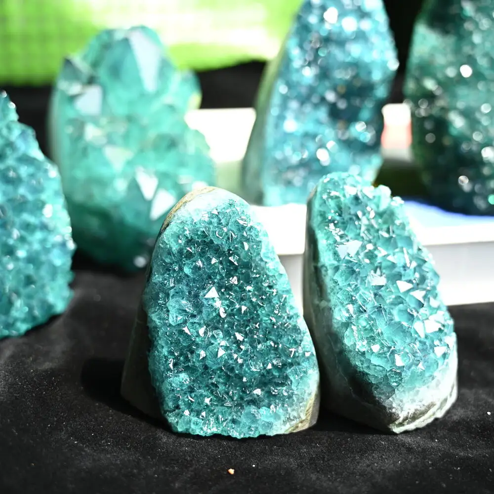 1pc Natural Lake blue Crystal Cluster- Handcrafted Aesthetic Home Decor with Sparkling Starry