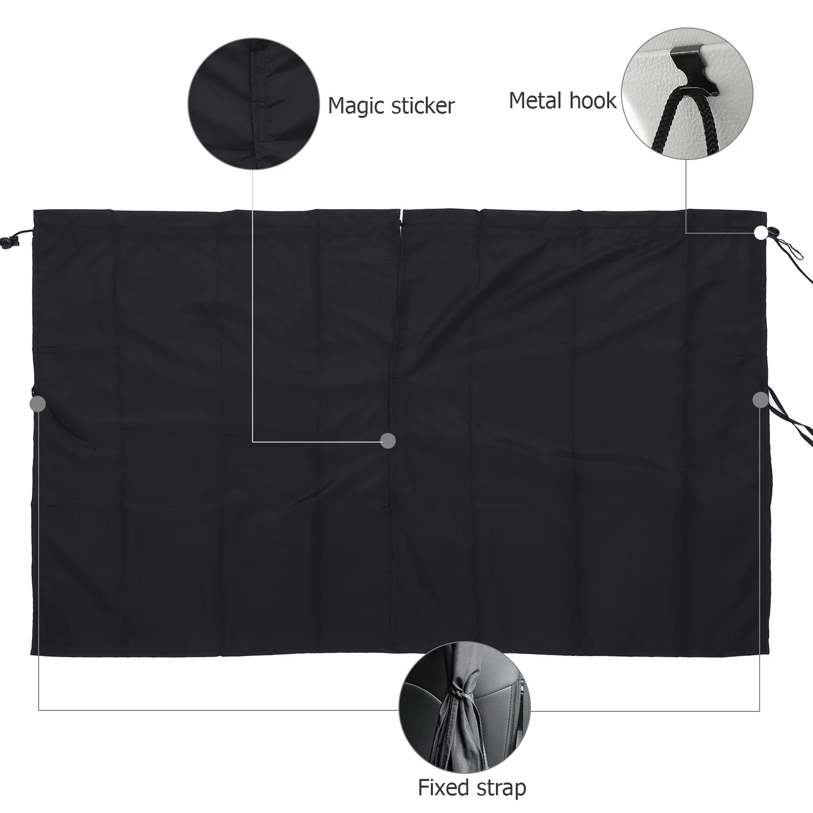 

Car Front Rear Partition Curtain Removable Divider Sun Shade Black Privacy Curtain Travel Sunshade Mesh Removable Divider