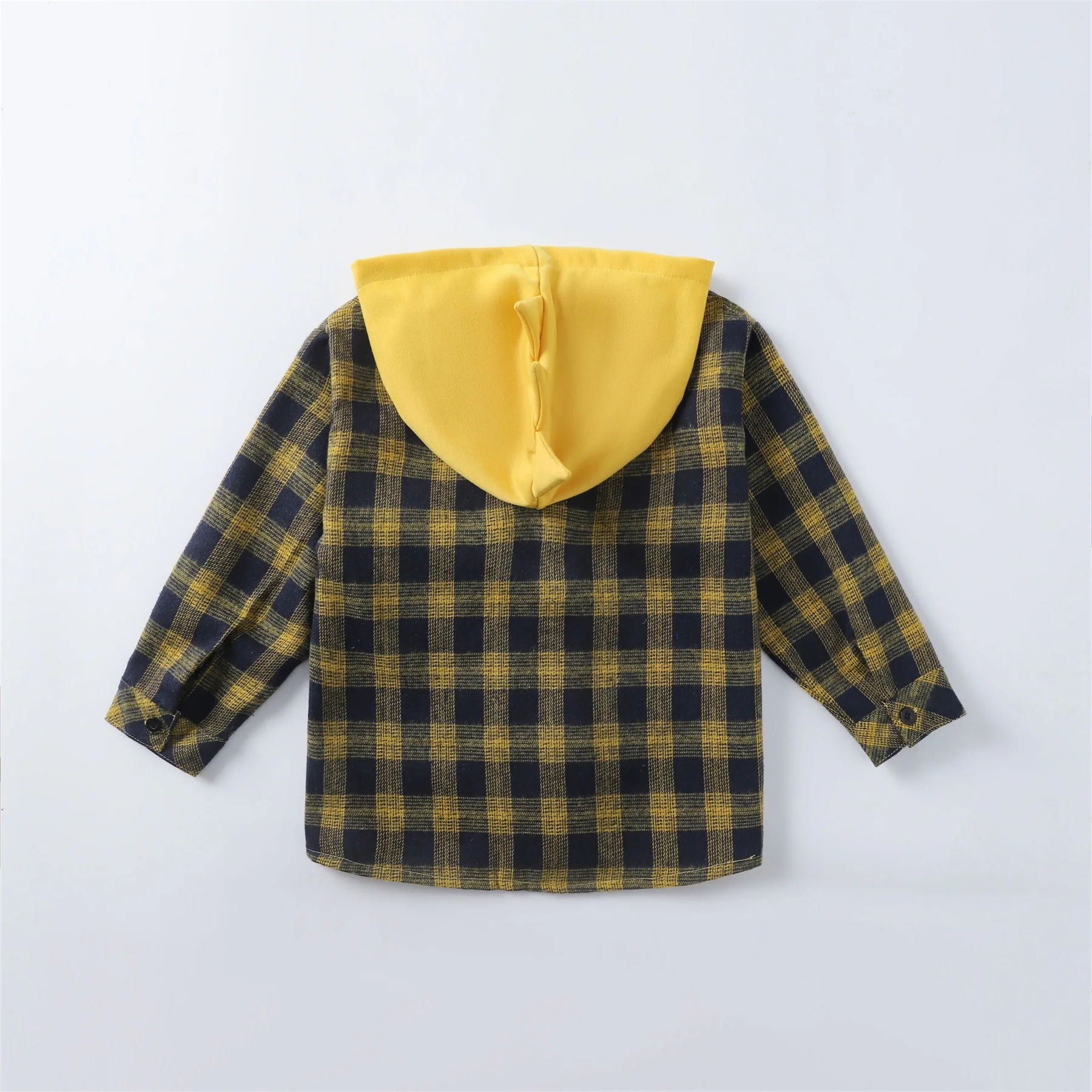 Boy Plaid Shirt New Baby hooded dinosaur embroidered coat in autumn and winter children's clothes
