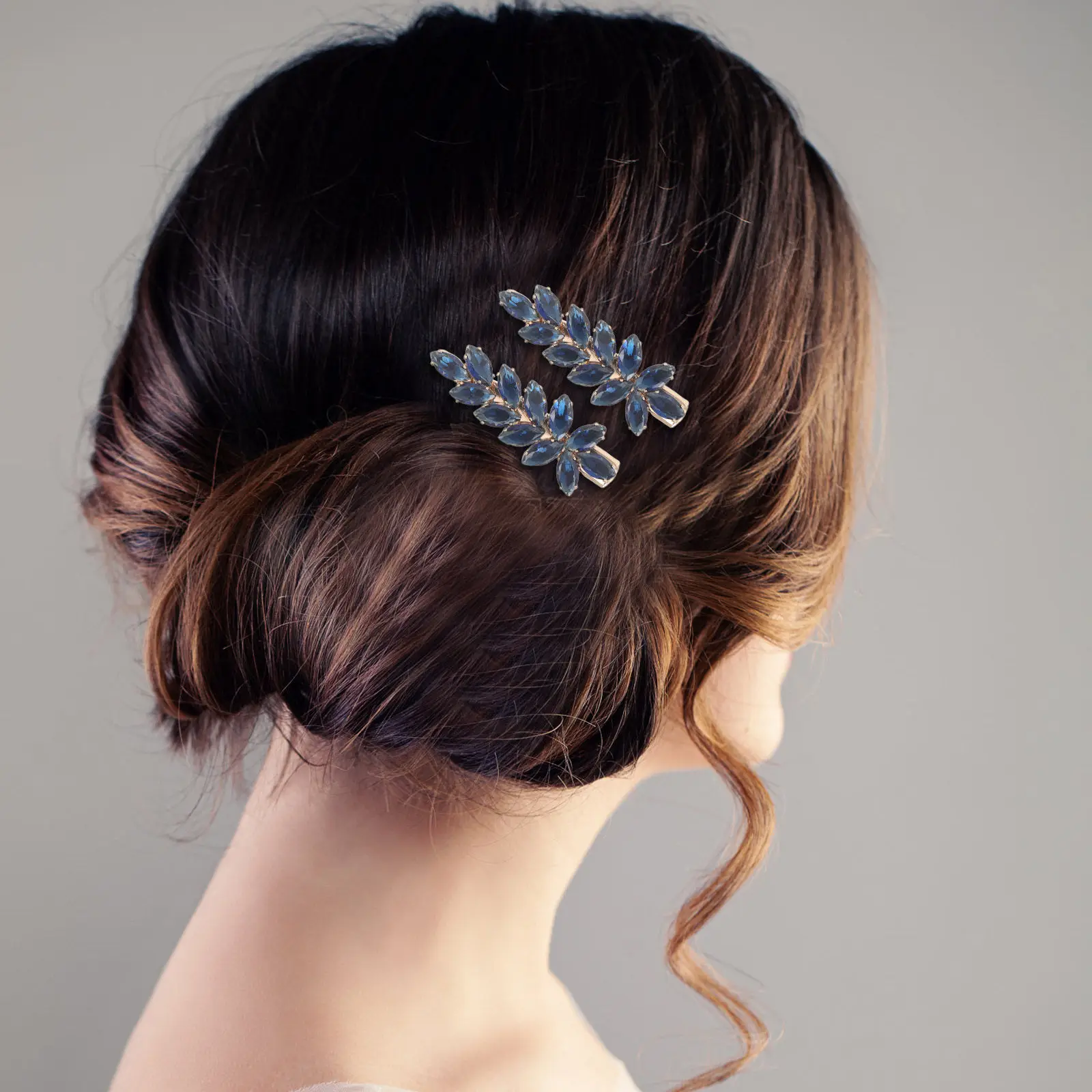 

2Pcs Zircon Hair Clip Set Copper Inlaid Bridal Wedding Headpiece Elegant Sparkly Bling Barrettes for Brides Bridesmaids Prom