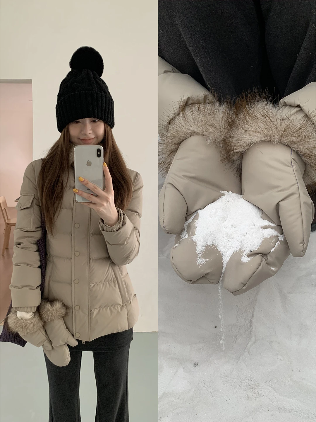 เสื้อโค้ทกันหนาวผู้หญิง Red Celebri Plaza รุ่นใหม่ปี 2025 ดีไซน์สวยงามสุดๆ สีขาว 90% ขนเป็ด  แบบริบ  ให้ความอบอุ่น