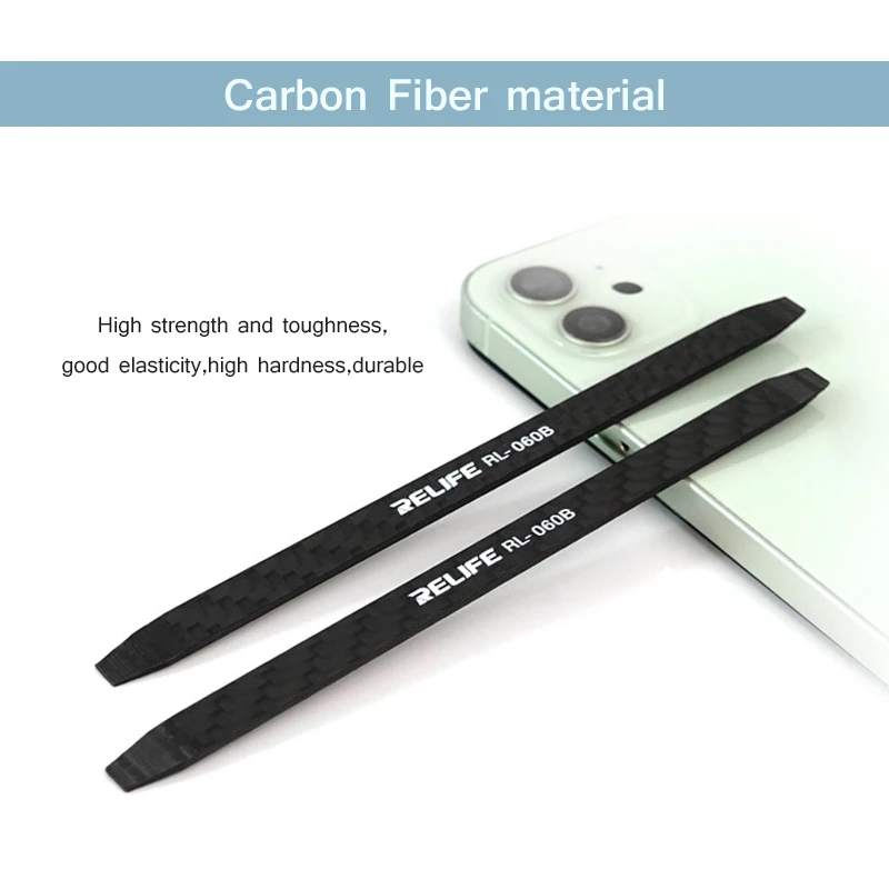 RELIFE RL-060B Carbon Fiber Non-magnetic Crowbar for Mobile Phone Laptop Cameras Maintenance High Hardness Disassembly Tool