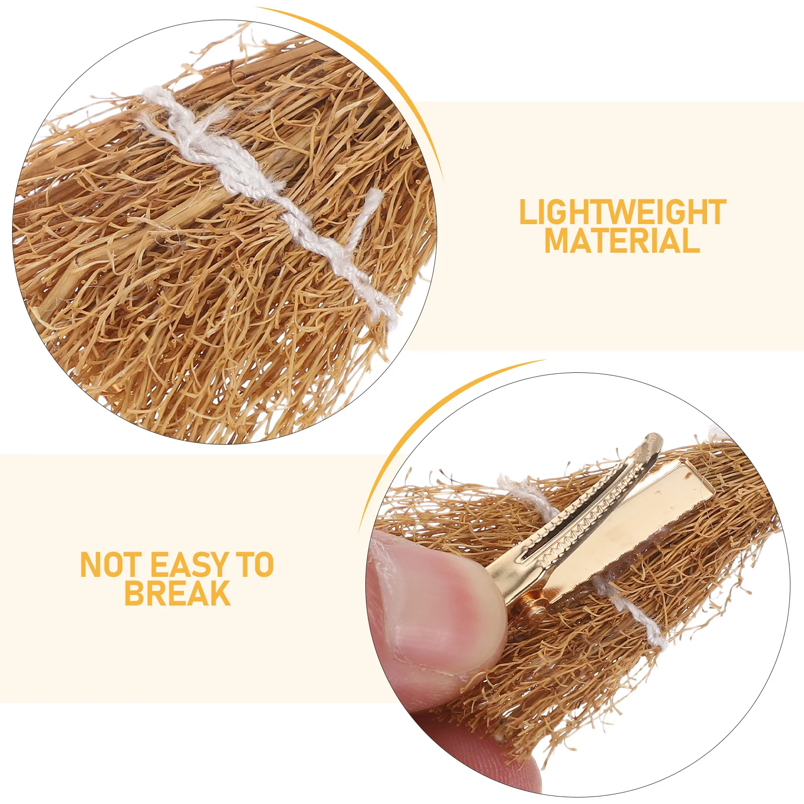 10 قطعة مقاطع شعر مكنسة الساحرة للهالوين مشابك يدوية الصنع للفتيات والنساء إكسسوارات تنكرية للحفلات دبوس شعر مصنوع يدويًا