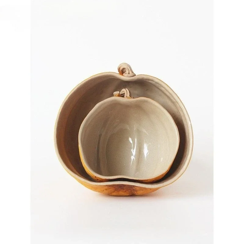 Pumpkin tableware, rice bowl, yogurt bowl, vegetable underglaze glaze, matte glaze, creative