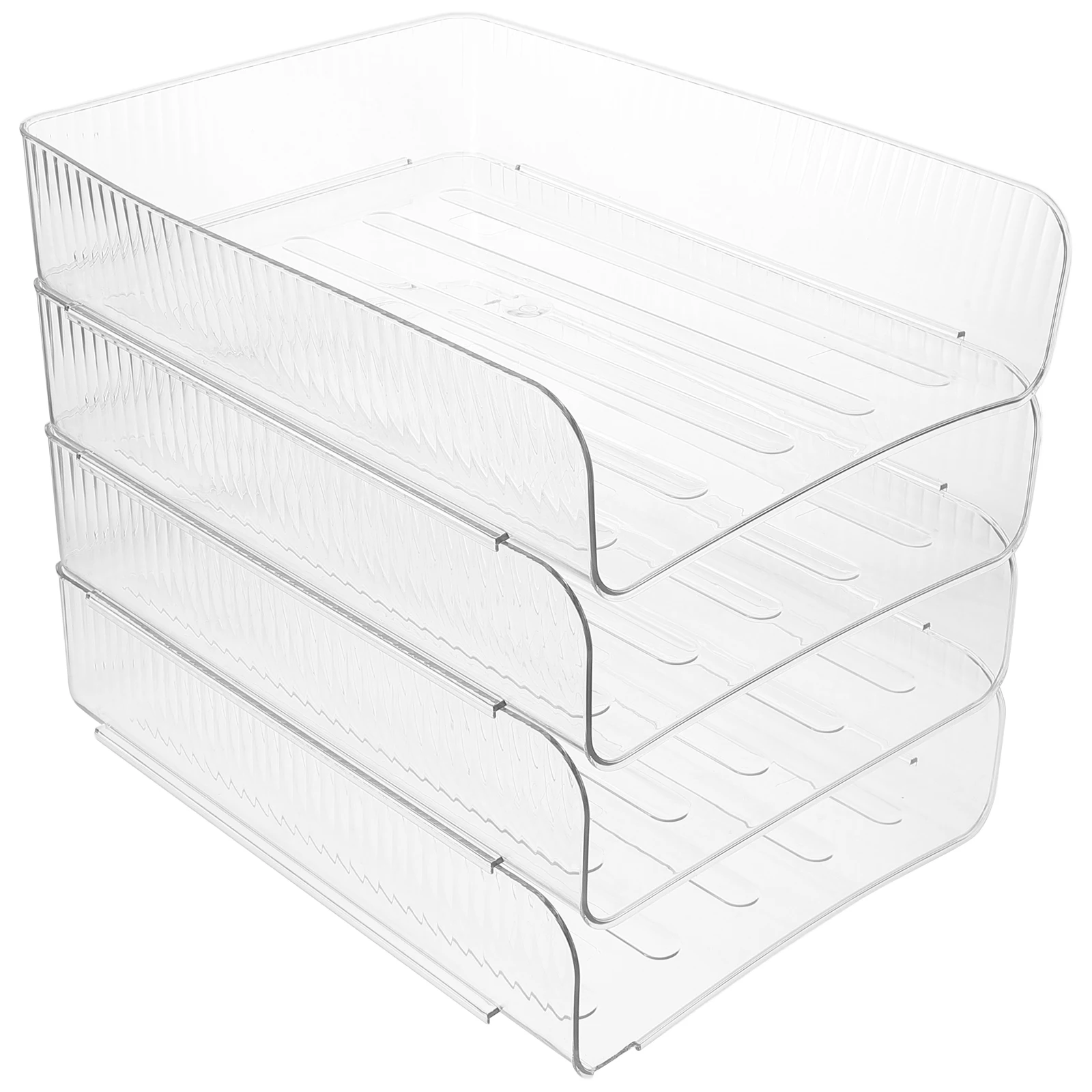 

4 Pcs Desk Tray Storage Box Organizer Desktop Trays Stackable Transparent Letter Paper