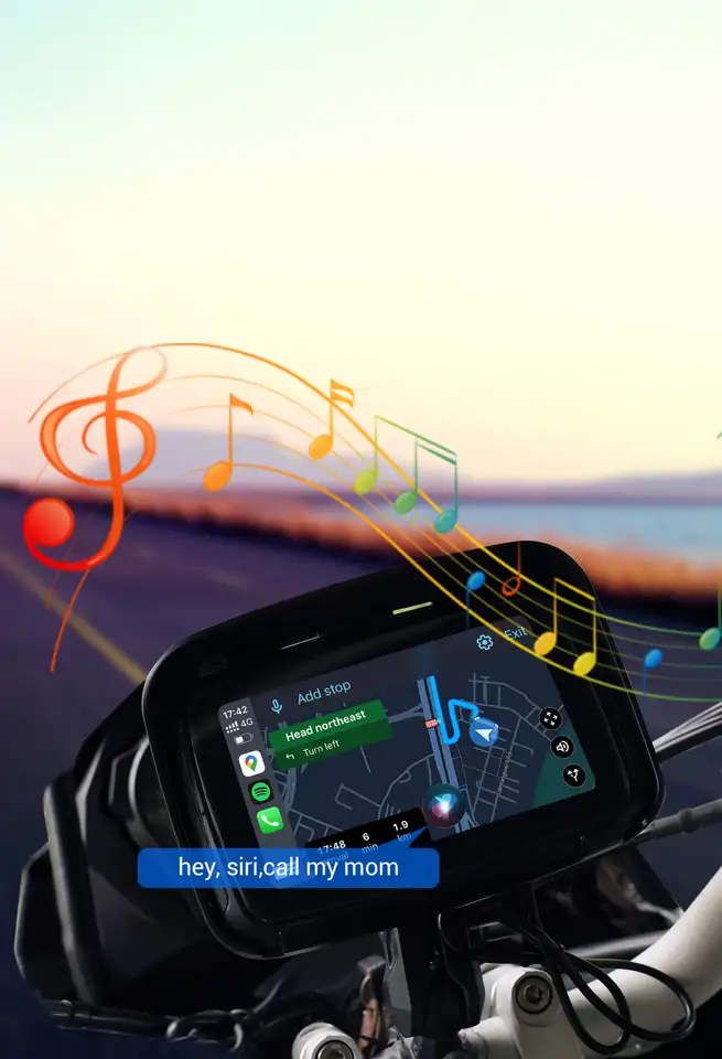 GPS Sem Fio CarPlay Lite C5 para Motocicleta