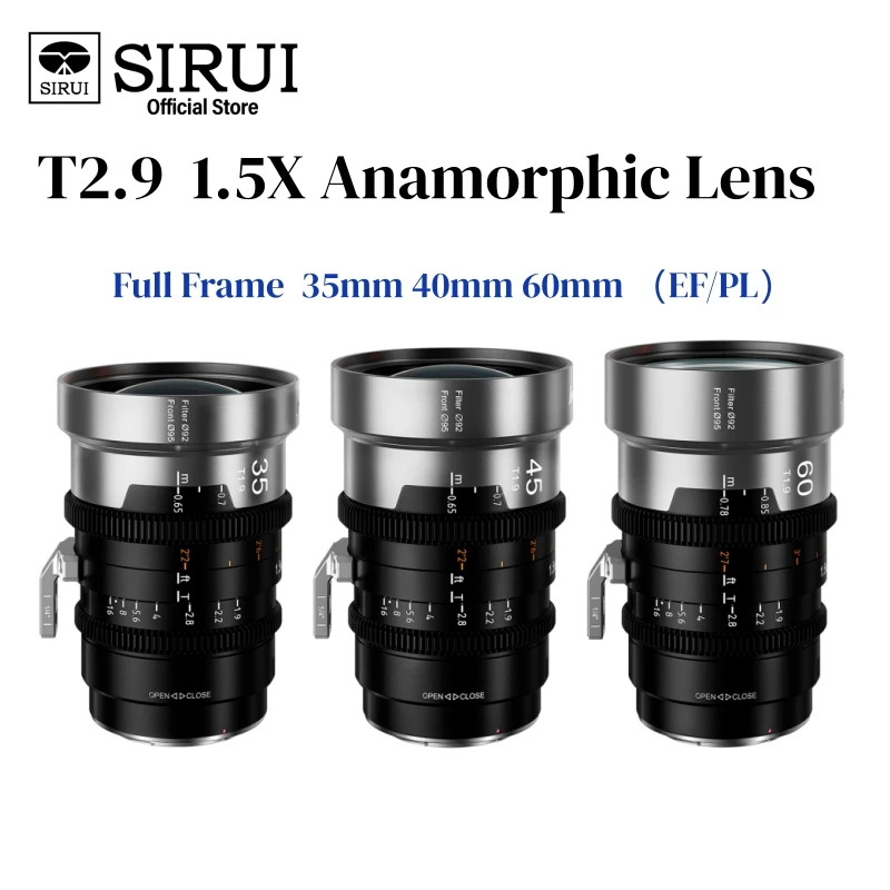 

SIRUI IronStar 1,5X 35/40/60 мм анаморфотный объектив полнокадровый Cine-объектив T1.9 сверхбыстрая диафрагма со сменным креплением PL/EF