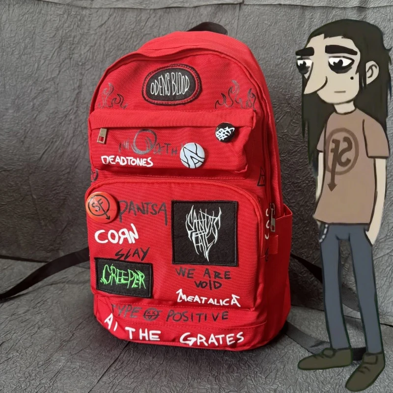 

Game Sally Face Larry Johnson Cosplay Bag Graffiti Backpack Personality Shoulders Bag Schoolbag Knapsack Accessory Ornament Prop