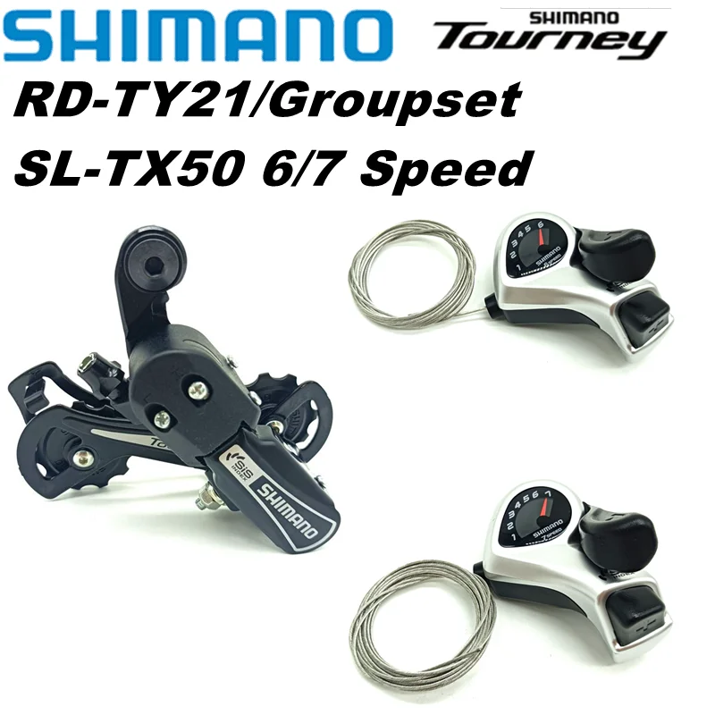 Shimano TY21 6/7 Speed Groupset RD-TY21 GS Bike Rear Derailleur Tourney SL-TX50 Shifter Lever 6S 7S SL TX50 Trigger