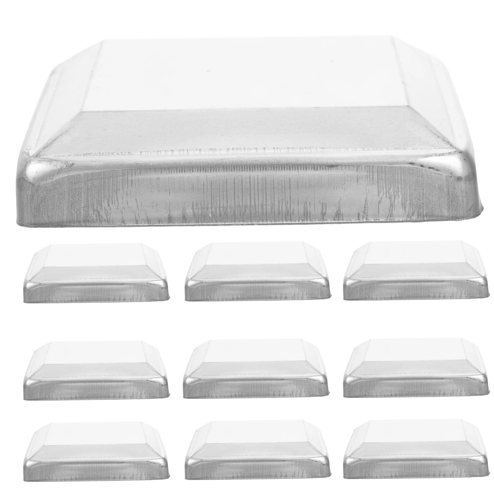 

10Pcs Metal Fence Post Caps Square Tube Cover Anti-Shock Sturdy Design Elegant Finish for Traffic Barrier Wall Decoration