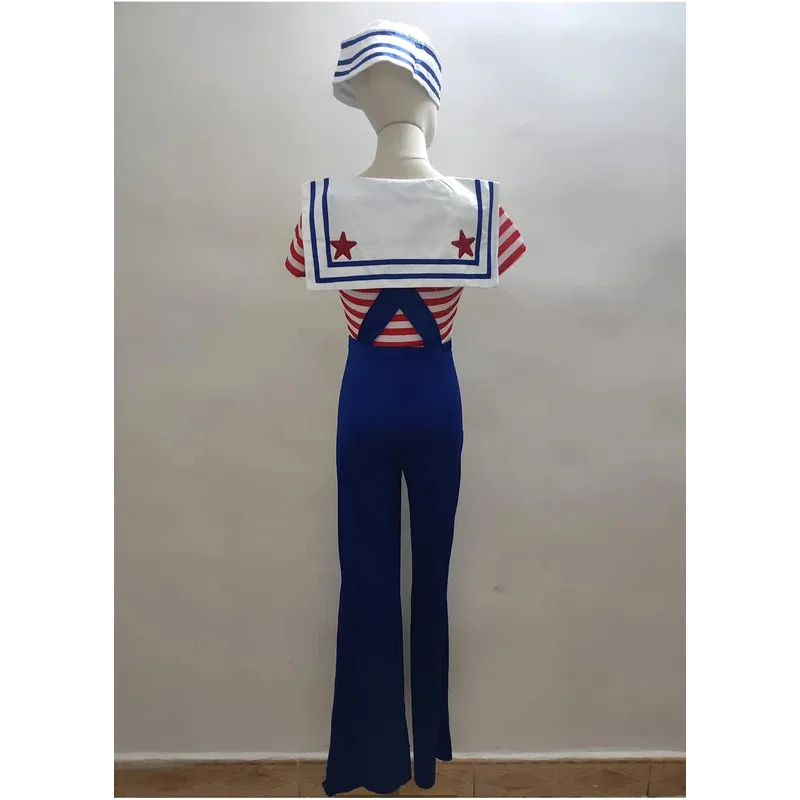 Sexy Female Navy Carnival Party Cosplay Costume Halloween Blue Stripe Sailor Masquerade Fancy Dress@0Z*
