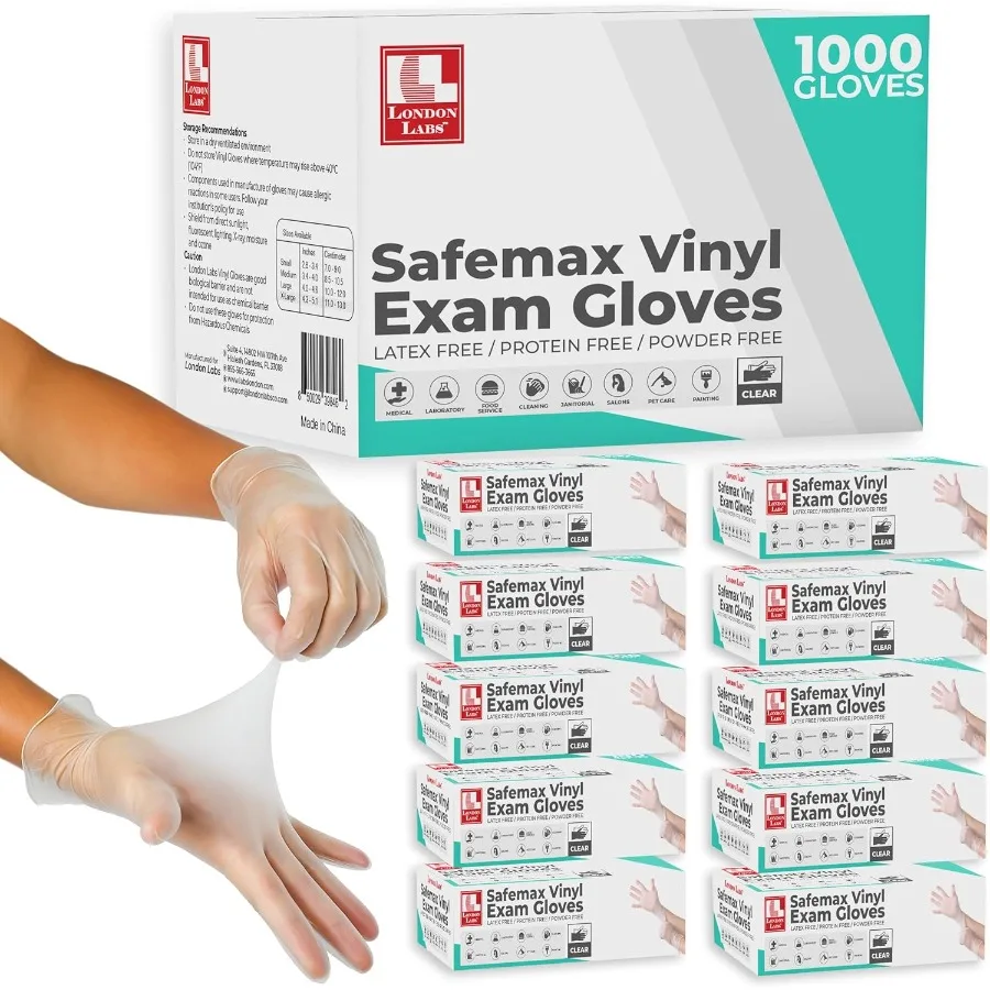 

Медицинские прозрачные виниловые перчатки, неопудренные, без латекса, одноразовые, для медицинской подготовки, лабораторного использования и бытовой очистки