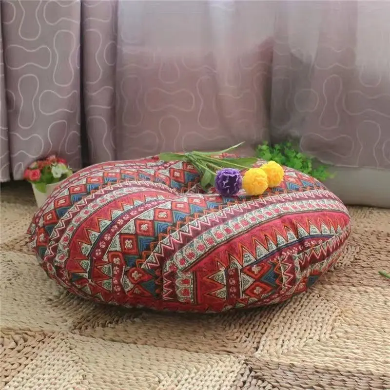 New Luxury Fashion Thickened Removable and Washable Cotton and Linen Futon Cushion Bohemian Style Cushion Tatami Boutique