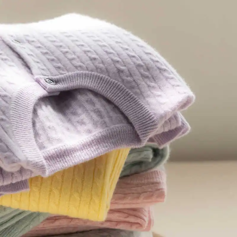 

2025 Autumn Winter O Neck Cardigan Women Sweater New Casual Versatile Tops Solid Long Sleeve Single Breasted Cable Knit Sweater