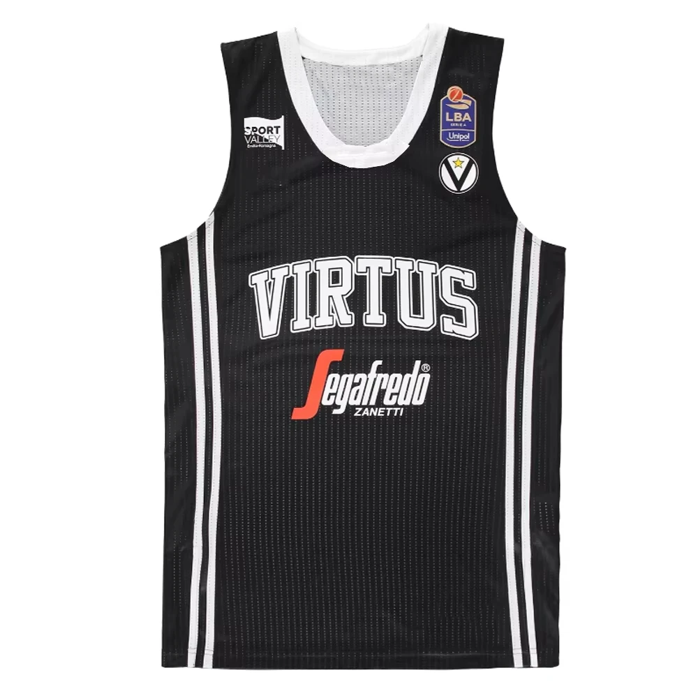 

NEW ARRIVING 25/26 VIRTUS BOLOGNA BLACK LEAGUE Home Basketball Jerseys 3D Printed Adults/Kids LBA Breathable T-Shirt playoffs