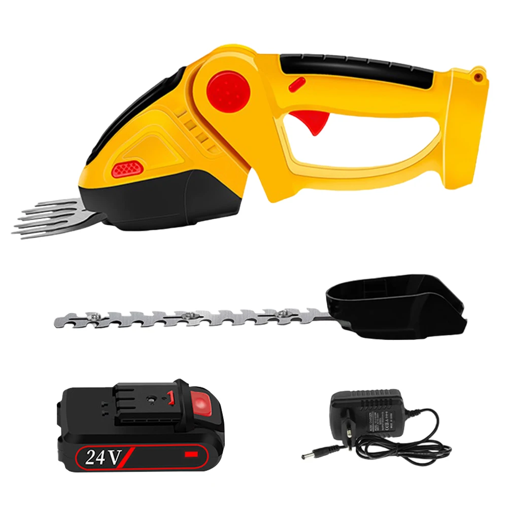 

Аккумуляторный электрический кусторез 2-в-1: легкий триммер для травы и кустов, газонокосилка для сада и двора