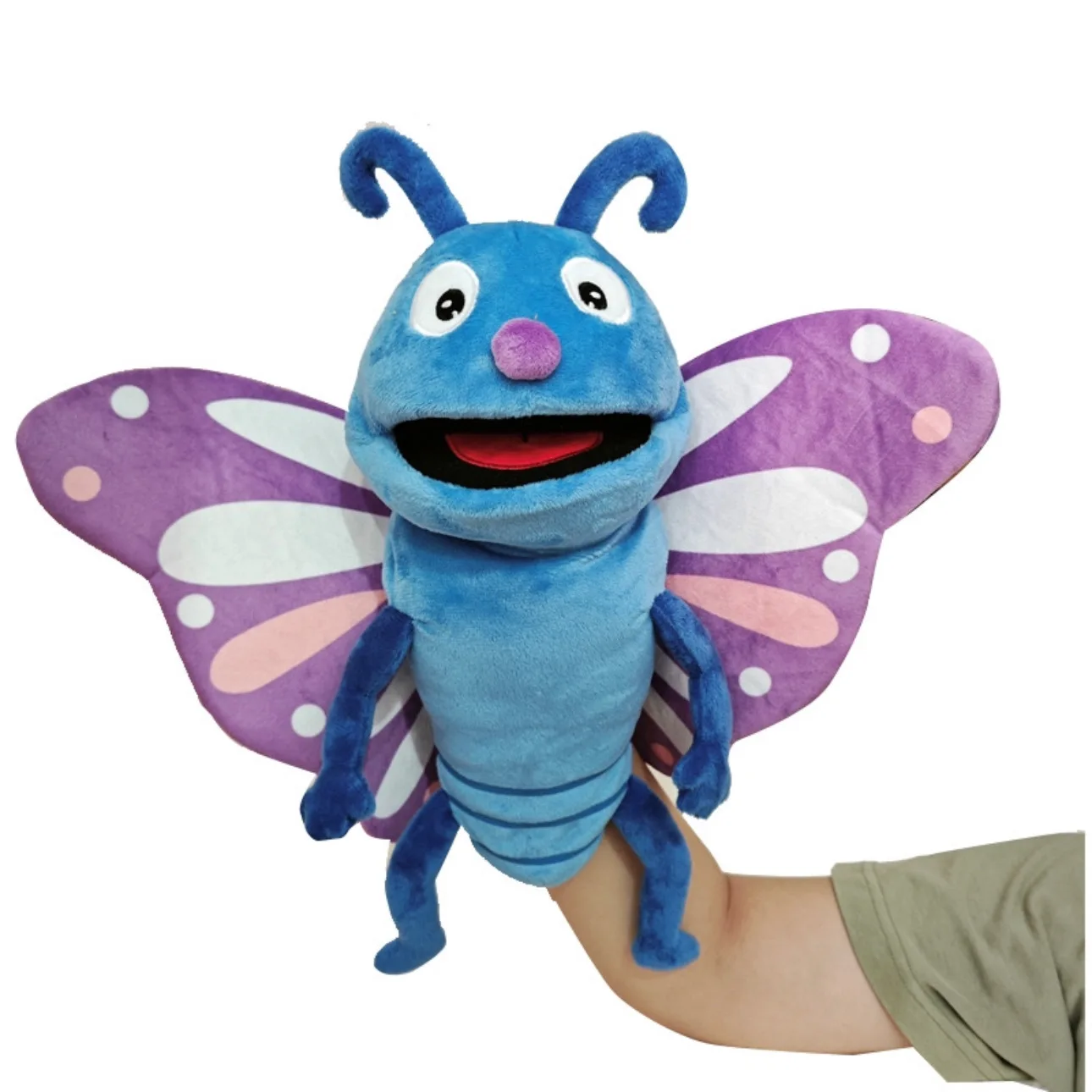 40cm Insects Animal Hand Puppet Dolls Cartoon Caterpillar Ladybug Stuffed Family Storytelling Role-playing Plush Toys