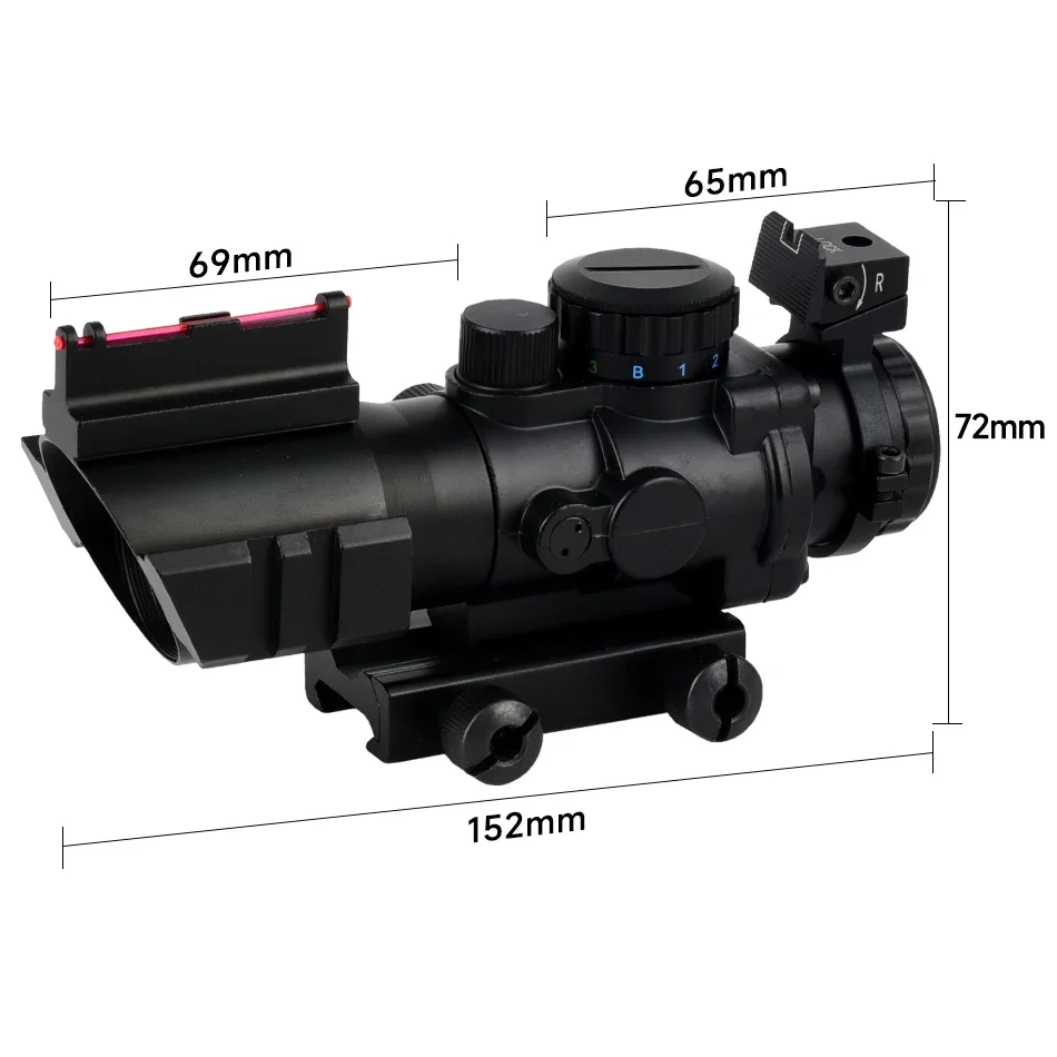 Imagem -04 - Compact Reflex Optics Âmbito hd Tactical Hunting Riflescope Airsoft Sniper Magnifier Montagem do Trilho 20 mm 4x32acog