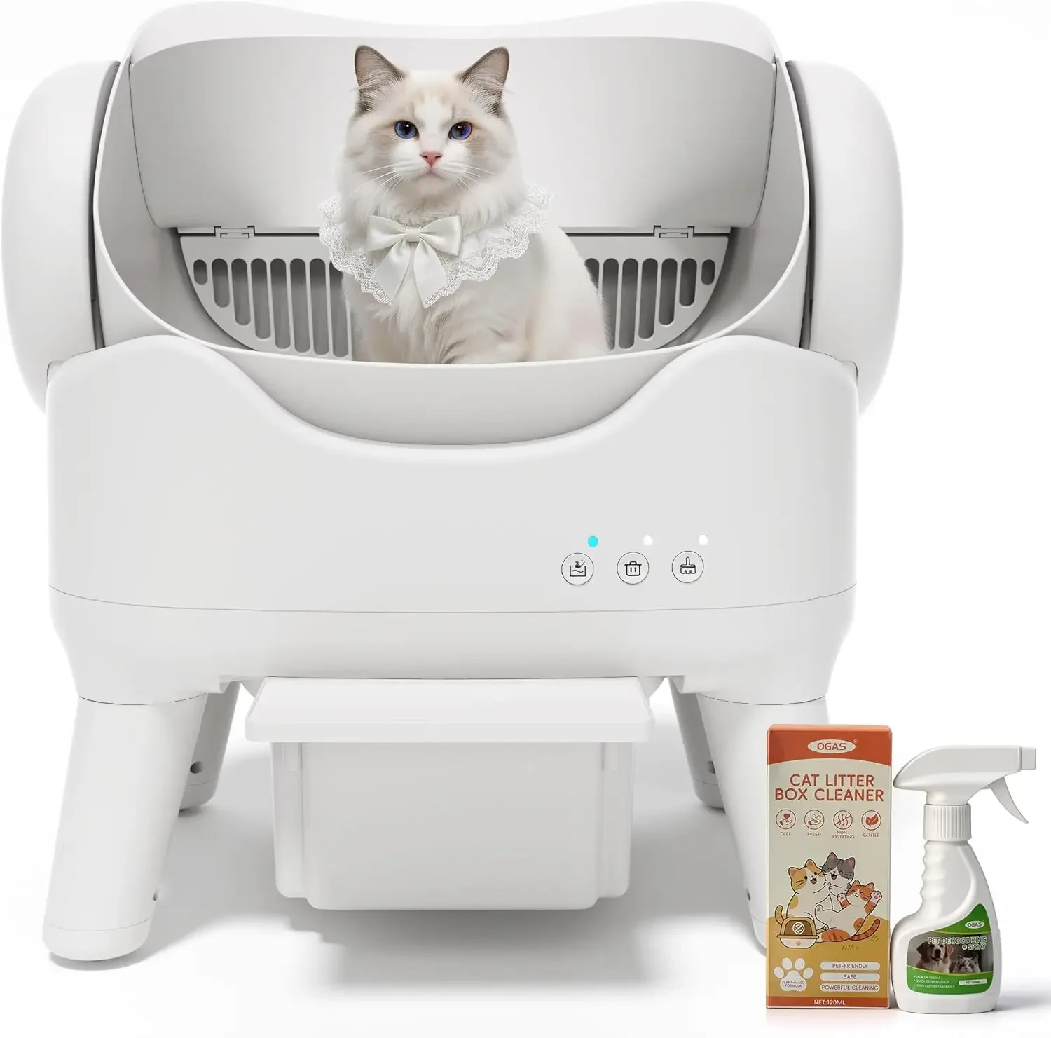 

Automatic Self-Cleaning Cat Litter Box for Large Cats & Multi-Cat Homes, Smart Electric Auto Cleaning Litter Box with Litter Mat