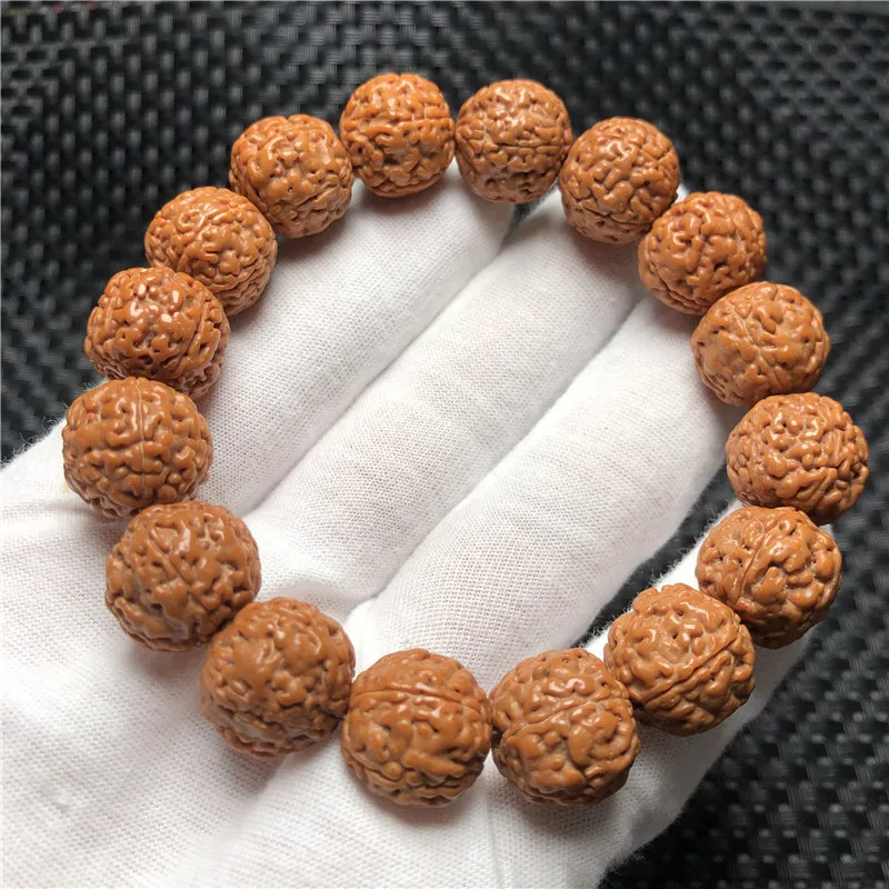 

Factory Supply Dragon Scale Texture Rudraksha Bracelet Five Faces Dragon Scale Big Strawberry Diamond Original Pile Bracelet15mm