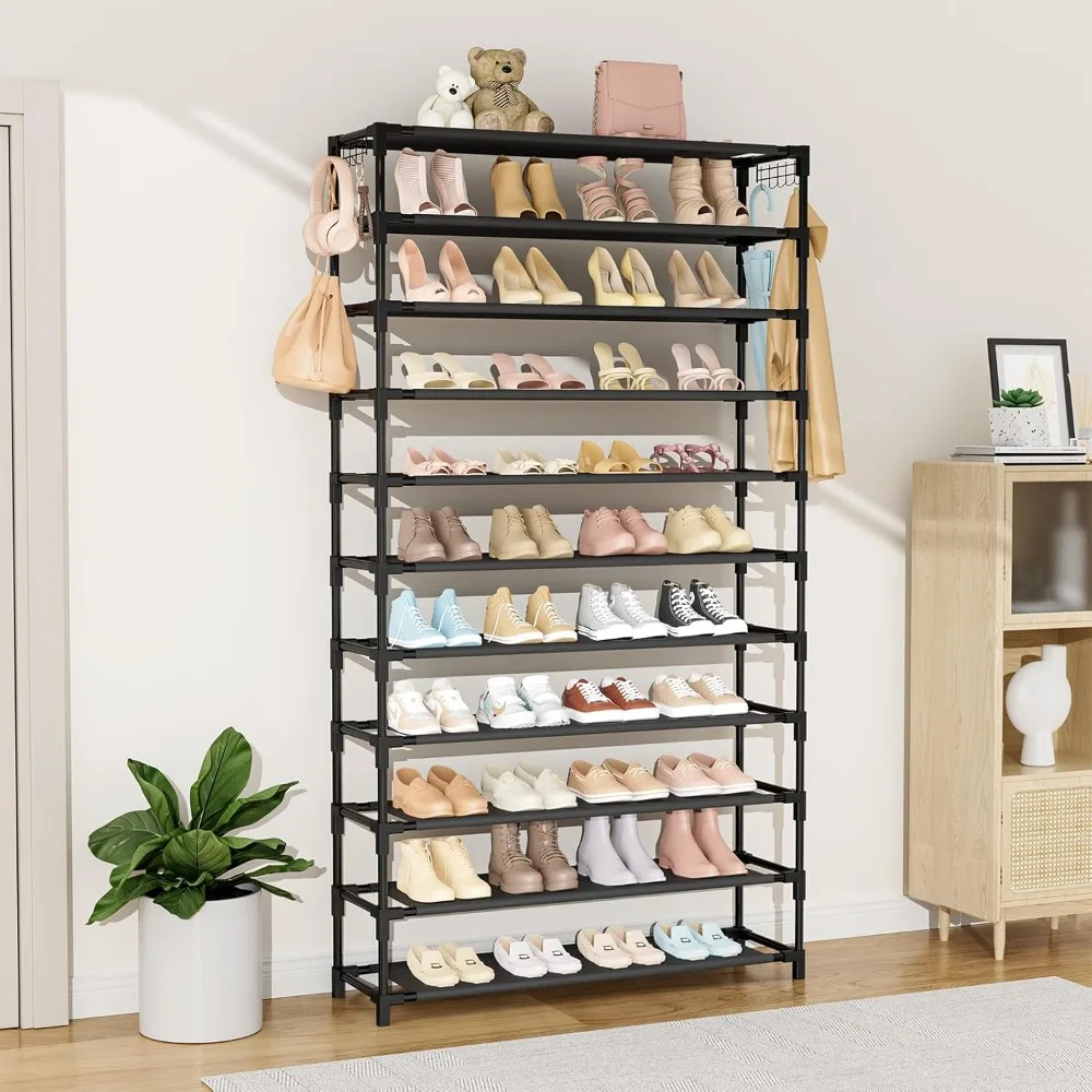 

11 Tiers Tall Wide Shoe Rack 55 Pairs Large Capacity Sturdy Durable Shoe Rack for Closet Metal Shoe Organizer Shelf