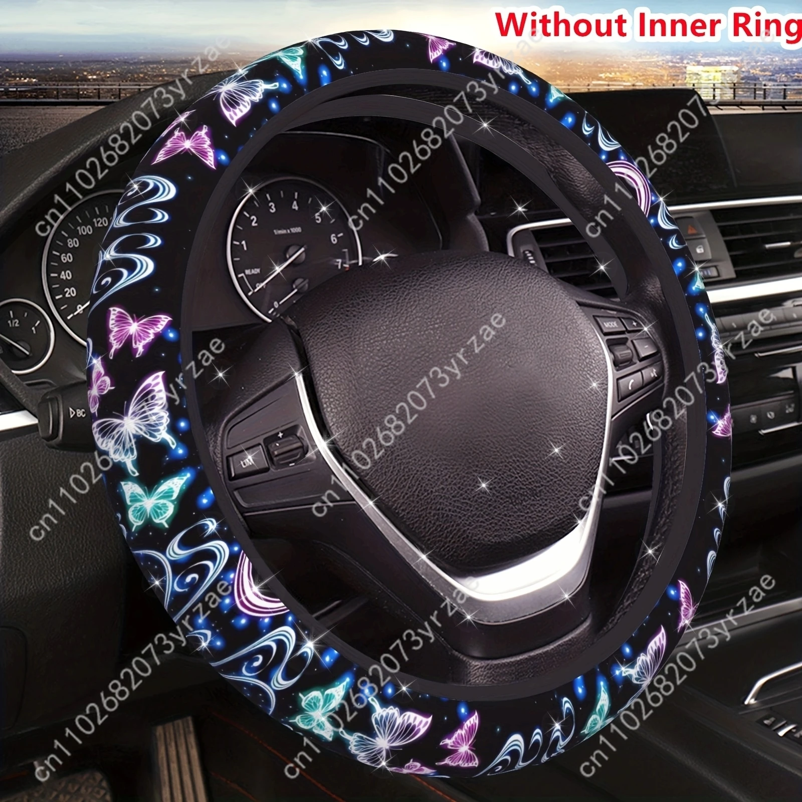 

Multicolor Butterfly Car Steering Wheels Cover Universal Type Environmental Friendly Comfortablenon-slip Steering Wheel Wrap
