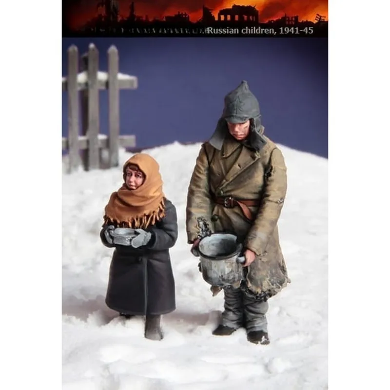 1/35 レジンモデルキット、兵士と子供のディナー置物白型未組み立て未塗装 Gk 誕生日ギフト