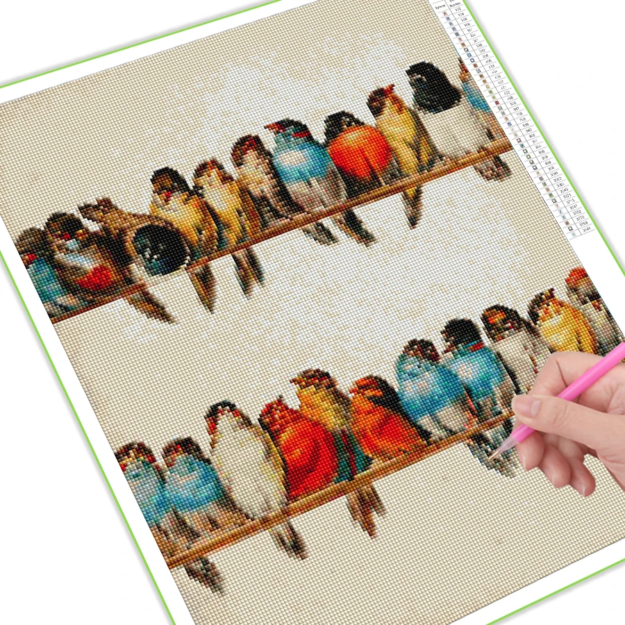 5D Mosaic Vintage Bird Diamond Painting Full Rhinestone Embroidery Kits animal party Needlework Cross Stitch wall arts AA3346