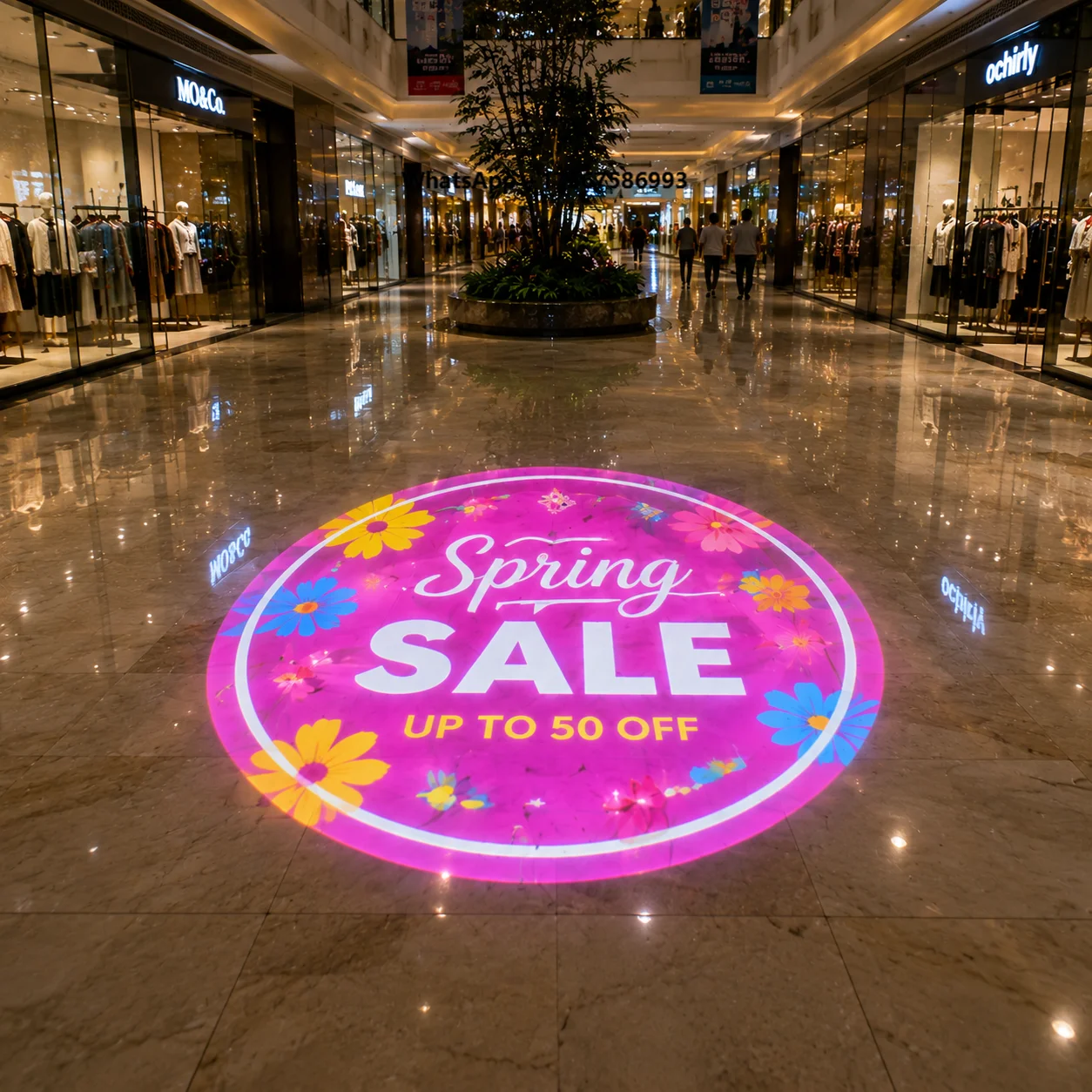 200W Ip65 Colorful Gobo Projector for Shopping Mall Advertising Floor Projection Promotional Logo Light