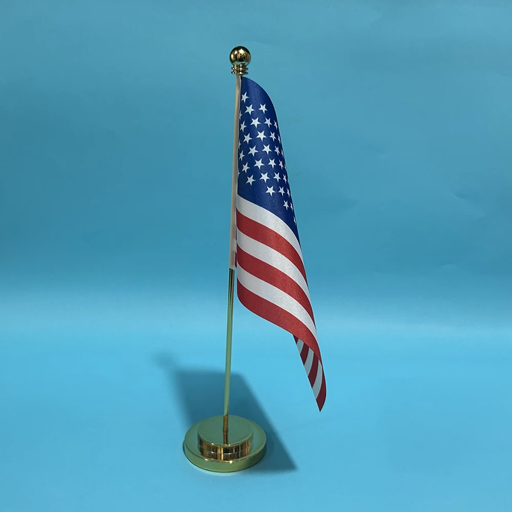 (SKY FLAG) Büro-Schreibtischflagge der Vereinigten Staaten, US-Flagge, 14x21cm, US-Schreibtischdekoration, Flaggen – Detail 3
