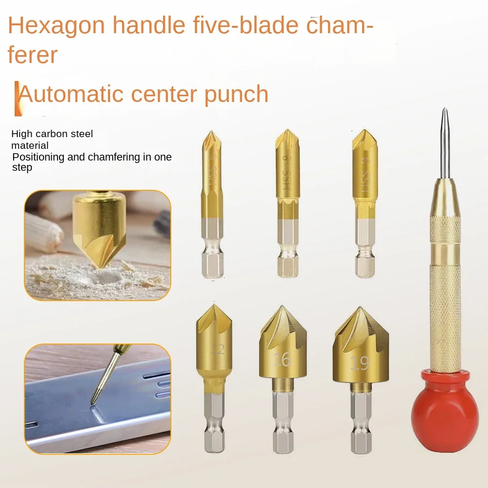 

26Pcs Three-point Step Drill Bit Set Multi-Size Drilling Punch Positioner Chamfering Drill Center Punch Efficient Chamfer