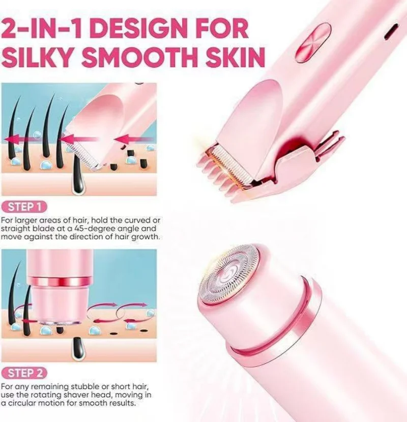 Women's Rechargeable Electric Shaver, Painless Beard Hair Remover, Leg Bikini Body Hair Trimmer, Women's Facial Hair Removal Epilator