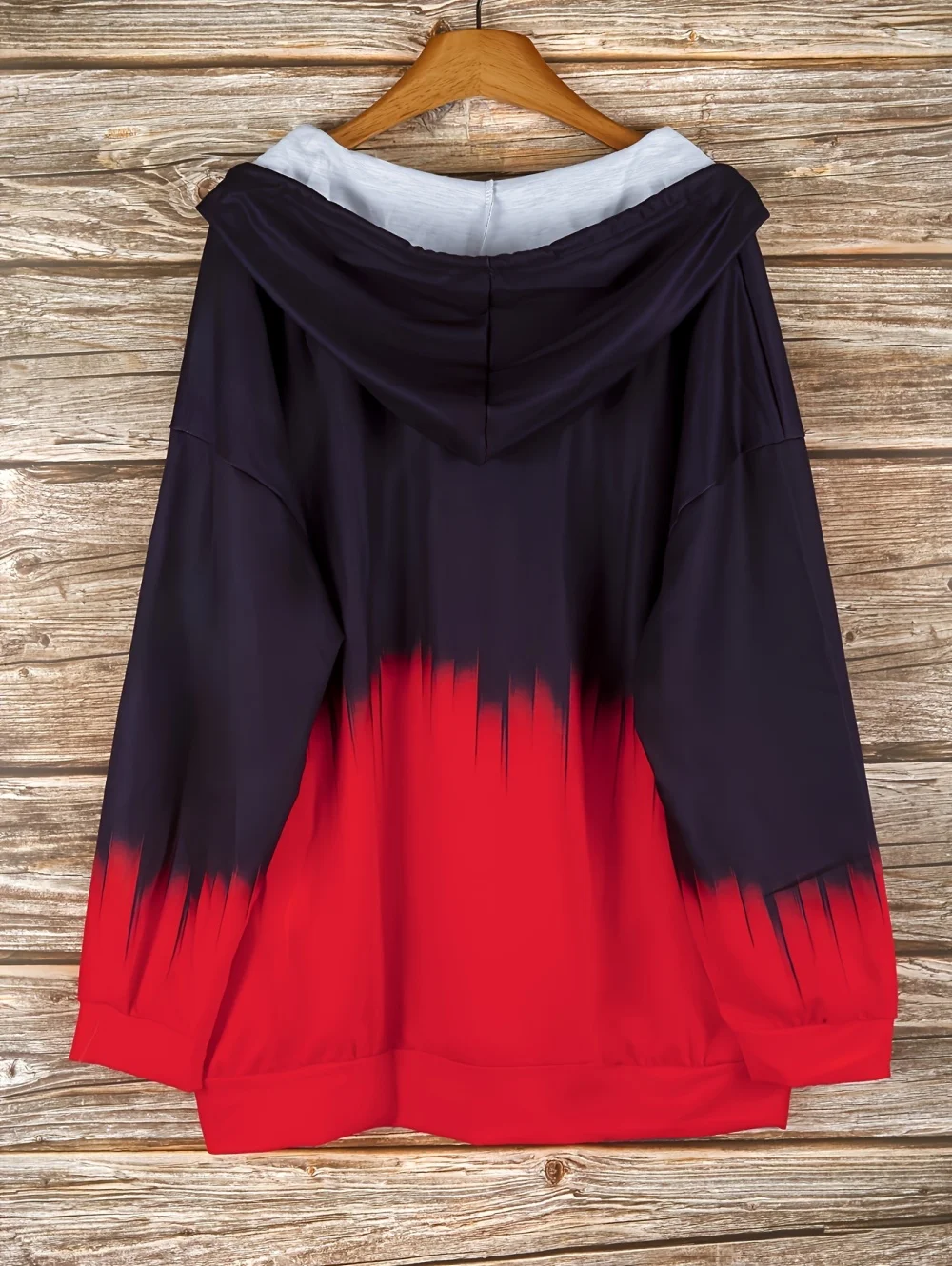 2025 جديد امرأة بلوزات بسيطة التدرج طباعة طويلة الأكمام قلنسوة بسحاب الخريف تصميم الرباط غير رسمي موضة المرأة هوديي #4