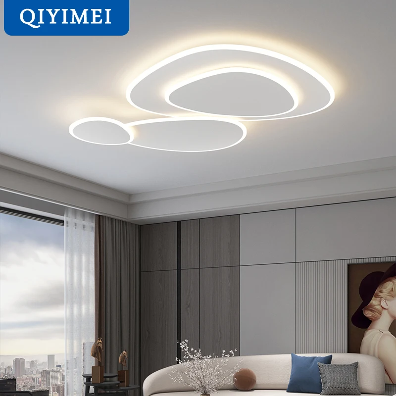 

Modern Led Chandelier Lights Indoor Lighting For Living Bedroom Study Room White Fixtures Dimmable AC90-260V Home Decoration