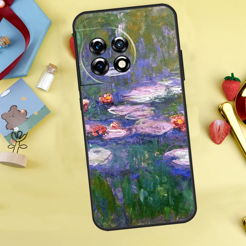 حافظة لوحة كلود مونيه لهاتف OnePlus 13T 13R 12 12R 15 13 11 10 10T 8T Nord 5 CE 2 3 4 Lite Nord N20 N30