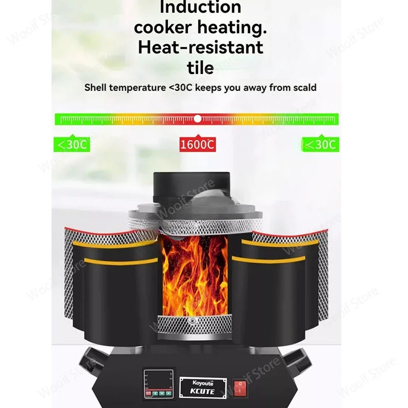 فرن إذابة بوتقة درجة حرارة عالية ، فرن ألومنيوم نحاسي فضي ذهبي ، جرافيت