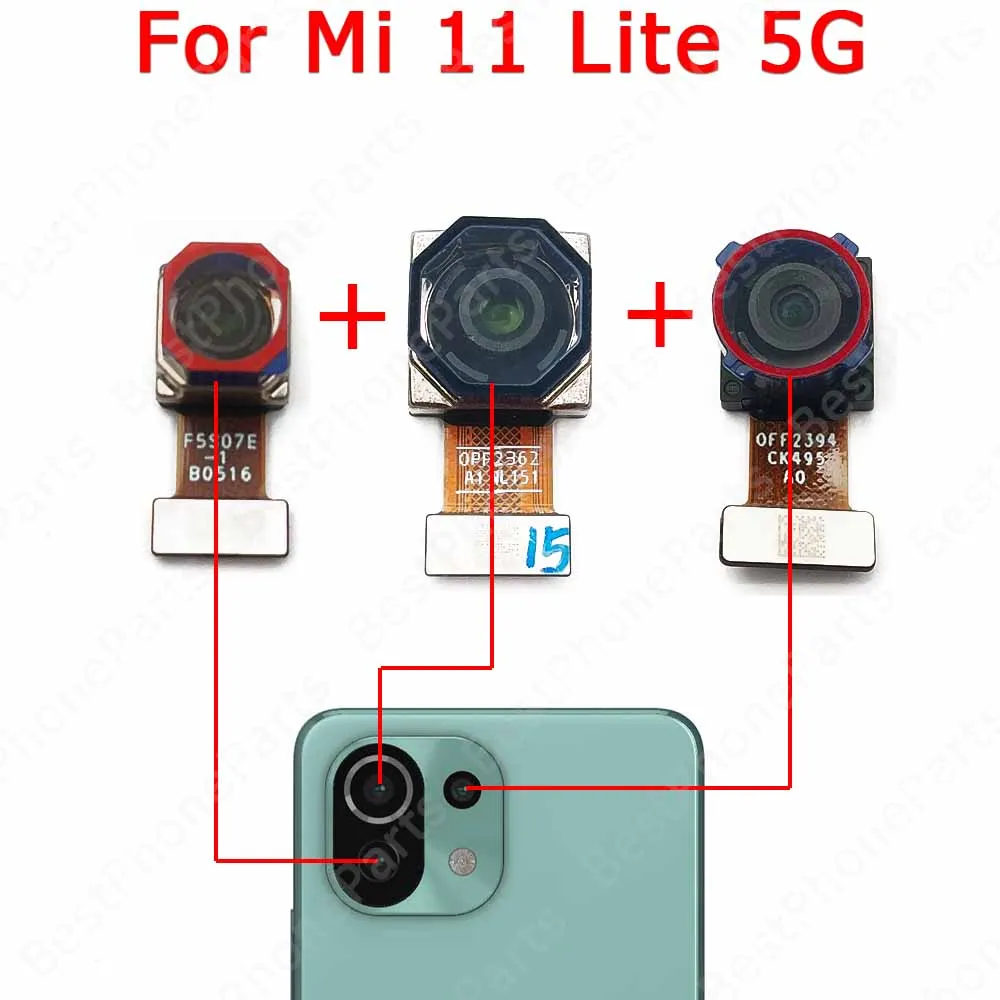 Rear Back Camera For Xiaomi Mi 11 Lite 5G Mi11 11T Pro Ultra Camera Module Backside View Replacement Spare Parts