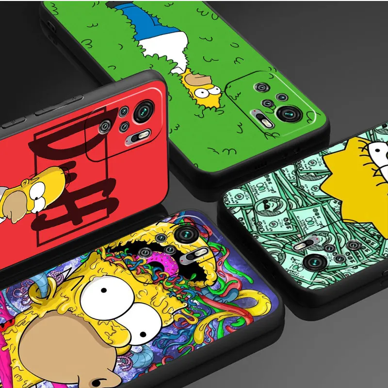 Case For Xiaomi Redmi Note 13 11 12 10 Pro 12C 9S 10C 8 9A 9C 12S 7 8T A1 Plus Silicone Black Phone Cover Funny Homer Simpson